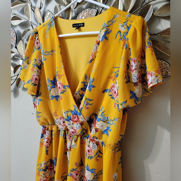 🍒 As U Wish Boho Floral Day Dress size Large - Picture 12 of 13